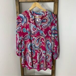Dear Scarlett Paisley Print Women's Top Size M